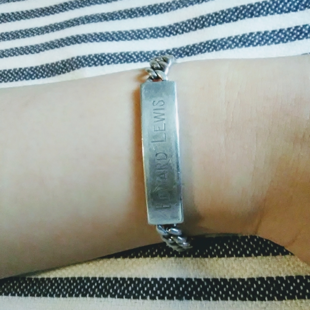 VINTAGE STERLING WWII SOLDIER'S ID BRACELET LAMPL